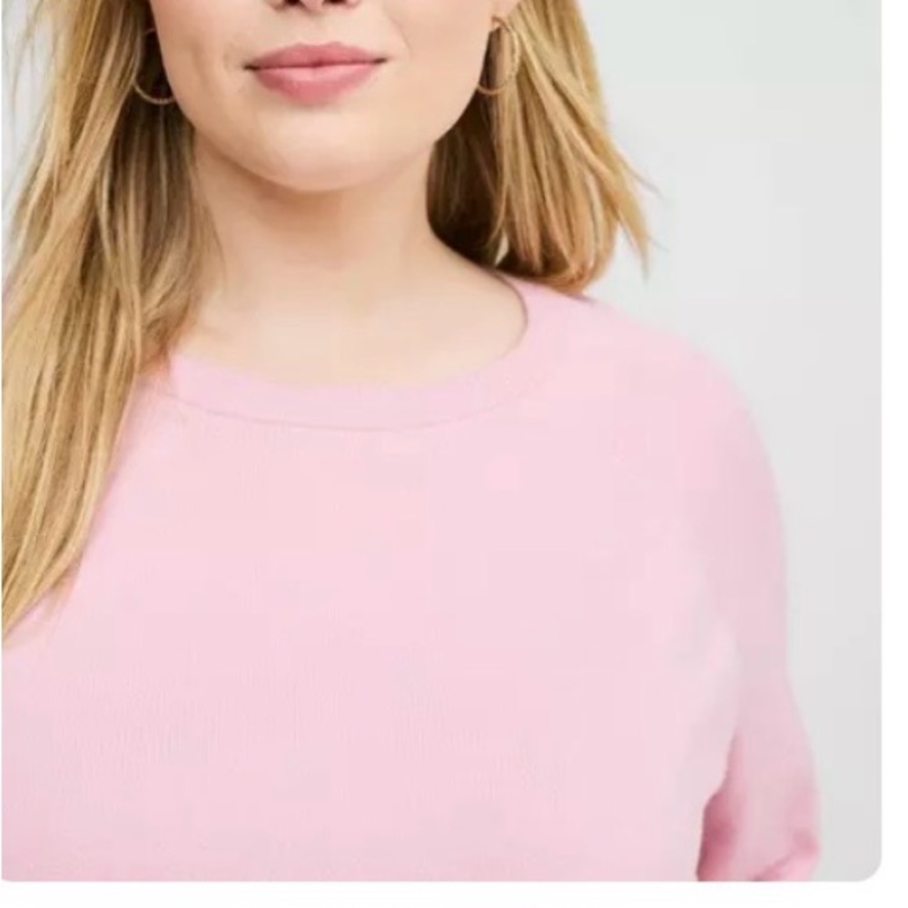 NWT Torrid Soft Pink Crew Neck Sweater - Picture 6 of 10